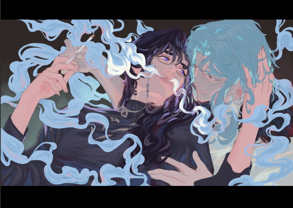 HugsNFucks's tweet photo. Still deep in the brainrot UwU here, have a doomed yaoi wip #dottolone #dottore #pantalone #genshin https://t.co/osB20WTpWp