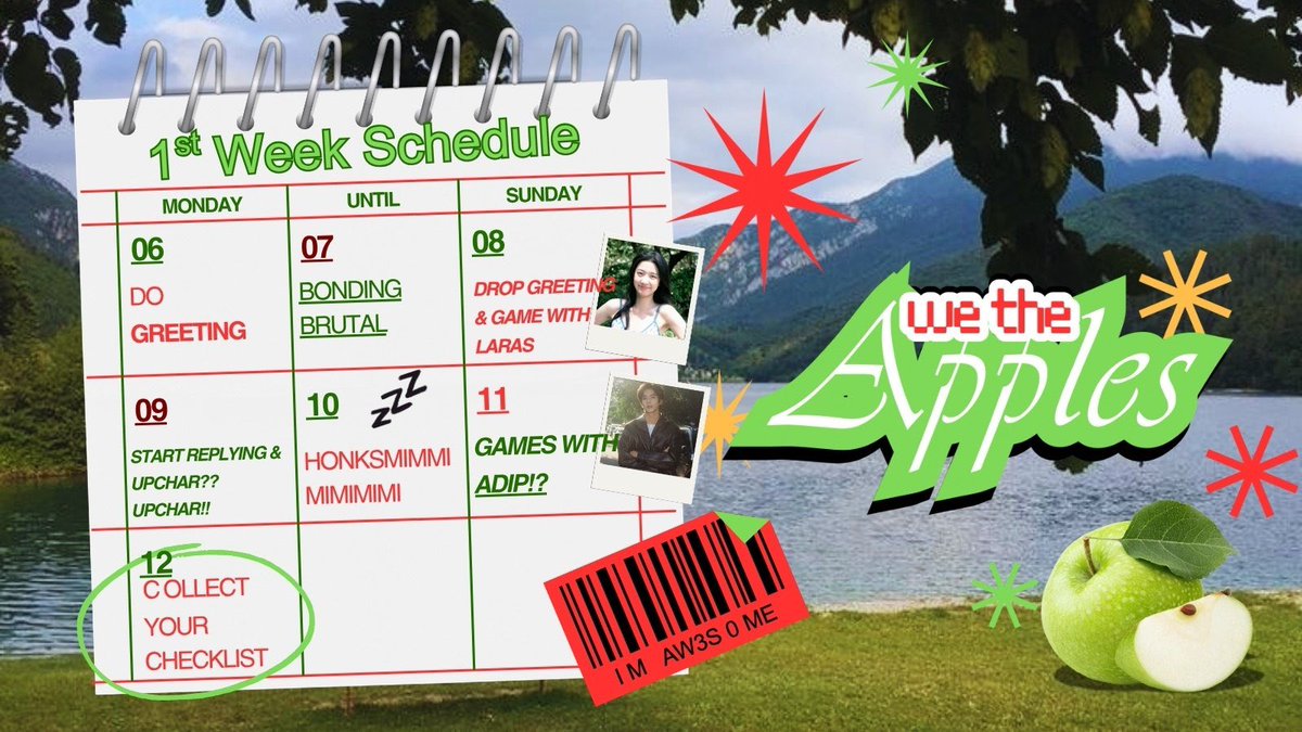 WeTheApples's tweet photo. Our weekly schedule has been released. Take a moment to explore this week's agenda🍂 https://t.co/Rs5f8g3zFh