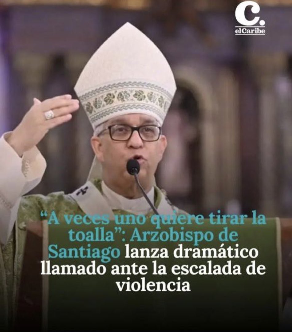 RRosarioMarquez's tweet photo. Los voceros del gobierno ahora dirán que el Arzobispo de Santiago está exagerando, que son rumores. Presentaran estadísticas trucadas, expresara que estamos mejor que antes, y volverán a separar caídos como , en cumplimiento del deber, conflictividad social, interfamiliar y como 20 subdivisiones más. El caso es que la violencia, la delincuencia, el robo … el raterismo, muertes en intercambio de disparo … en fin la delincuencia está peor que nunca, en los gobiernos del PRM y ahora CON LICENCIA PARA MATAR…”