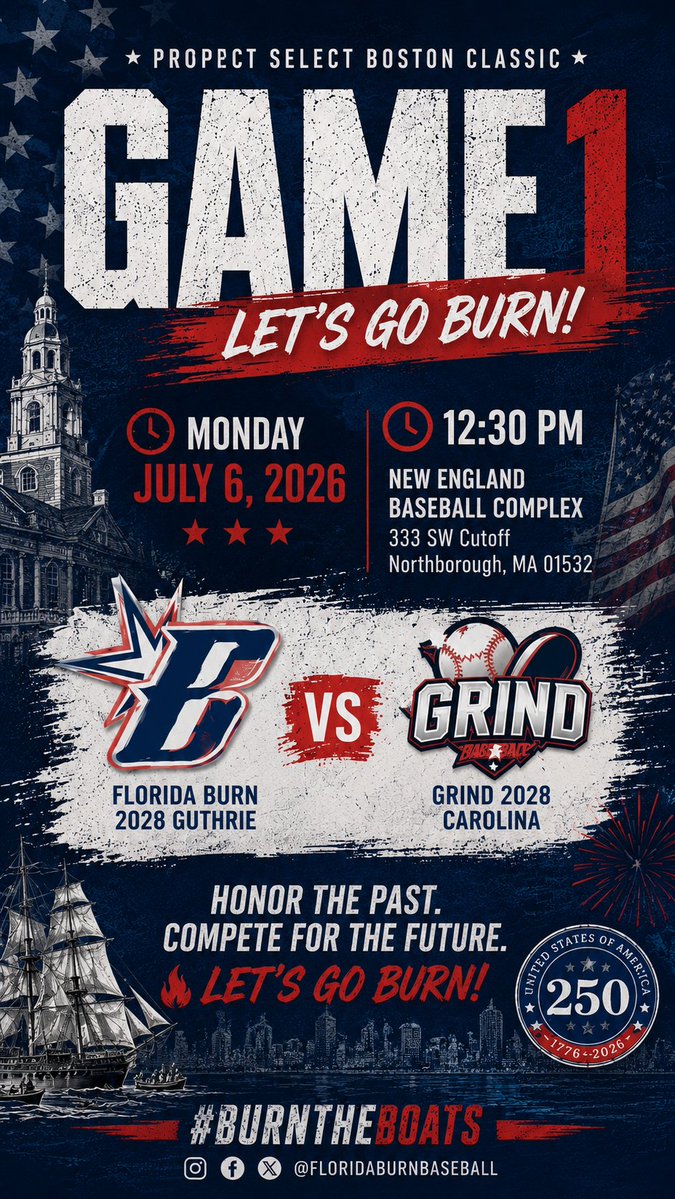 LincWebb28's tweet photo. Game 1 tomorrow. Florida Burn Guthrie 2028. Prepare. Compete. Repeat! @FloridaBurn @PSBaseballScout #catcher #rhp #3B #LincWebb28 #uncommitted https://t.co/Od2QjxttIh