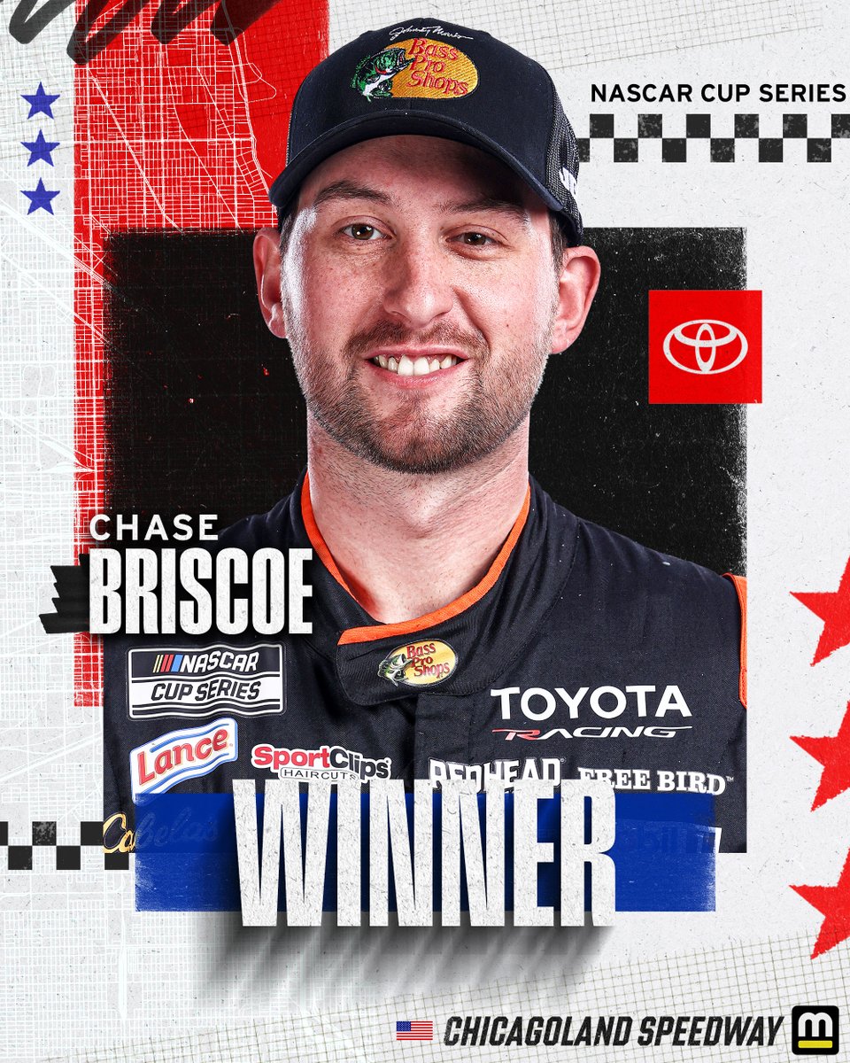 Motorsport's tweet photo. Chase Briscoe holds off Christopher Bell to WIN at Chicagoland! https://t.co/OK4dww0LQs