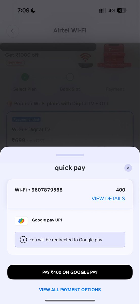 umesh_doyal's tweet photo. @airtelindia @Airtel_Presence @airtel_wifi already paid for airtelwifi on 4 th july still show there do payment i already paid on 4 th july no follow up no message from your team and no one coming at field visit @airtelindia @Airtel_Presence chor company #airtel #fraudcompany https://t.co/1hfAiw5JlB