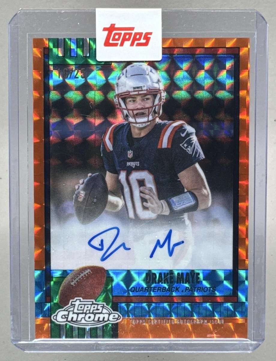 JylesCards's tweet photo. Drake Maye orange geometric auto /25!!

https://t.co/YsdUlt1n7g #ad https://t.co/DGU3ml7yl6