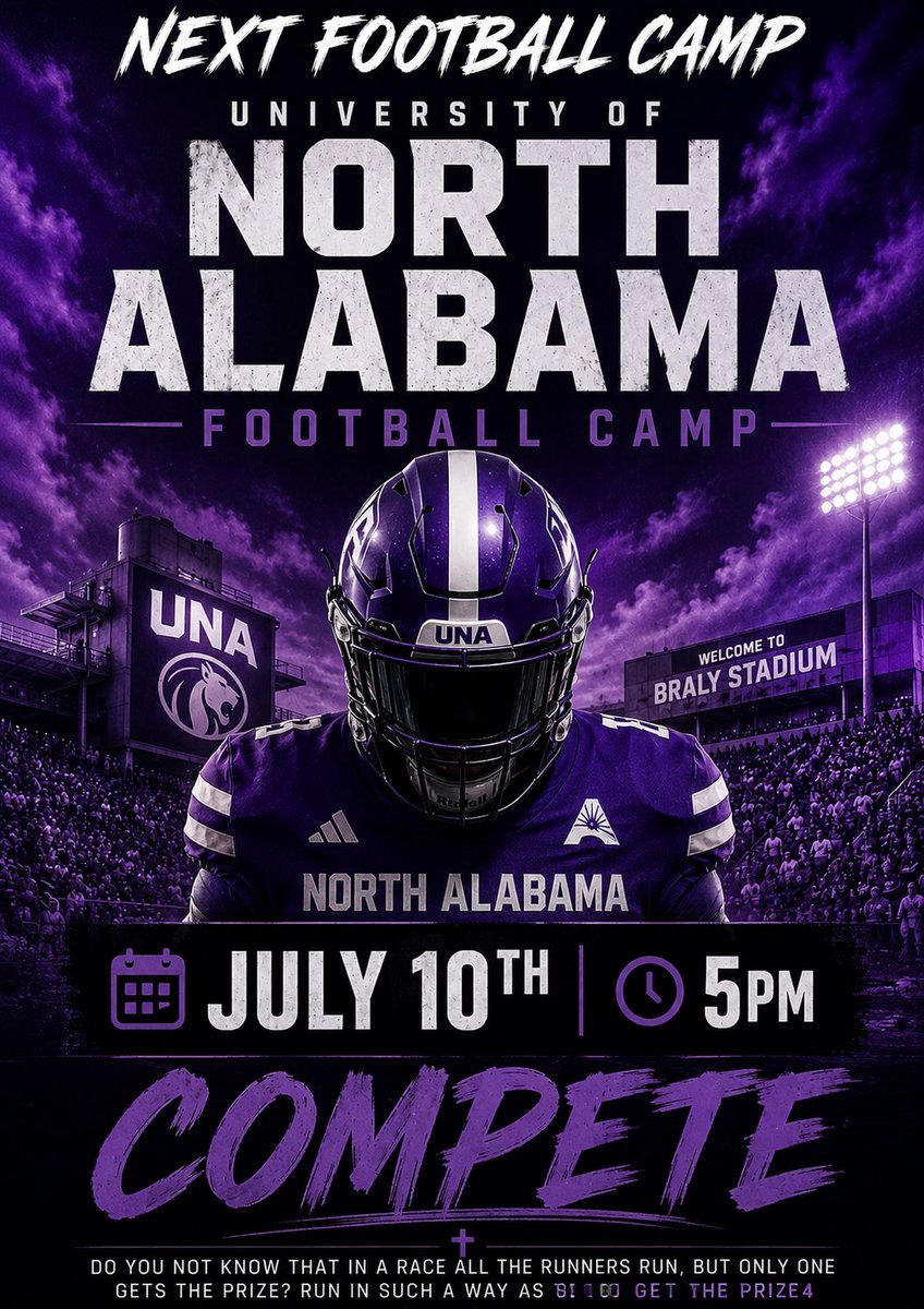 big_walt63's tweet photo. Next Camp!!!! @UNAFootball ready to compete and widen some eyes!! #AGTG #RARE @SenatorsFB @AL7AFootball @PrepRedzoneAL https://t.co/Ca1LtkjEJO