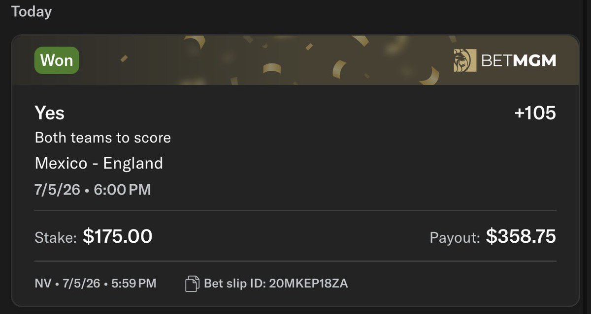 northwestpickz's tweet photo. Let's freaking go!!!! #worldcup #betmgm https://t.co/aKxgHEJndo