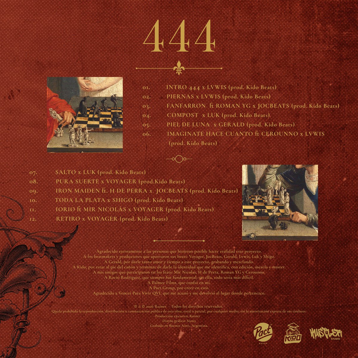 ruiner95's tweet photo. TRACKLIST OFICIAL DE MI ALBUM DEBUT "444" https://t.co/AkYiklY5vp