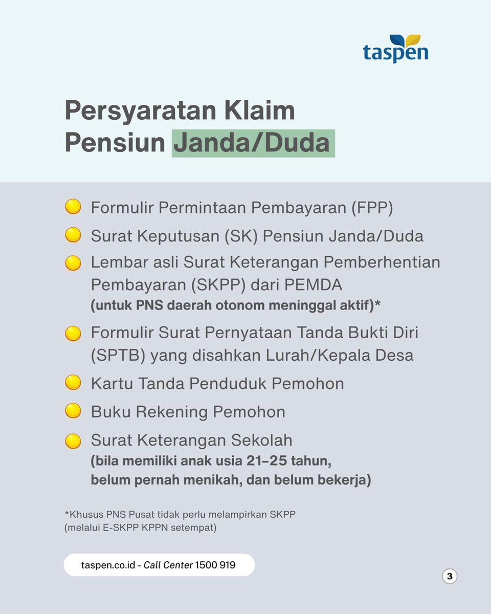 TASPENDenpasar's tweet photo. Hak pensiun tidak berhenti begitu saja.

Yuk ketahui siapa yang berhak menerima Pensiun Janda/Duda beserta persyaratan klaimnya. Swipe sampai akhir!

#TASPENAndalPensiunAman 
#TASPENuntukMasaDepanASN
#TASPENAndalMelayani https://t.co/d9tTvWpi16