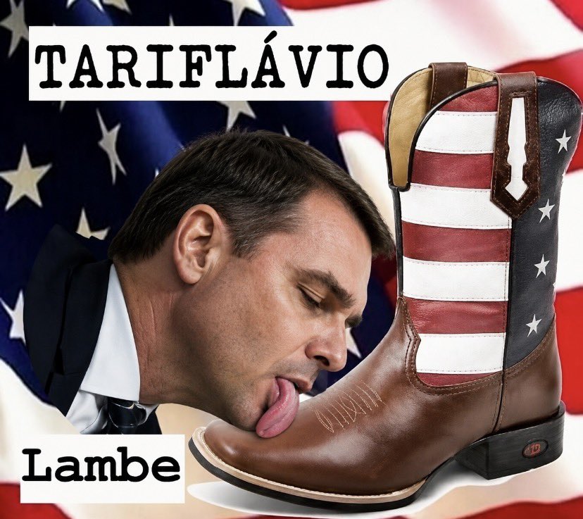 EmersonDaviB's tweet photo. @em_com TROUXA quem cai nessa estória da carochinha dos Bolsonaros. Eduardo e Flávio foram ao TRUMP pedir TARIFAS e Magnitsky para o STC para prejudicar o Brasil fazendo chantagem para livra o Pai Presidiário. Agora vem com essa LOROTA. https://t.co/I0l8Opi325