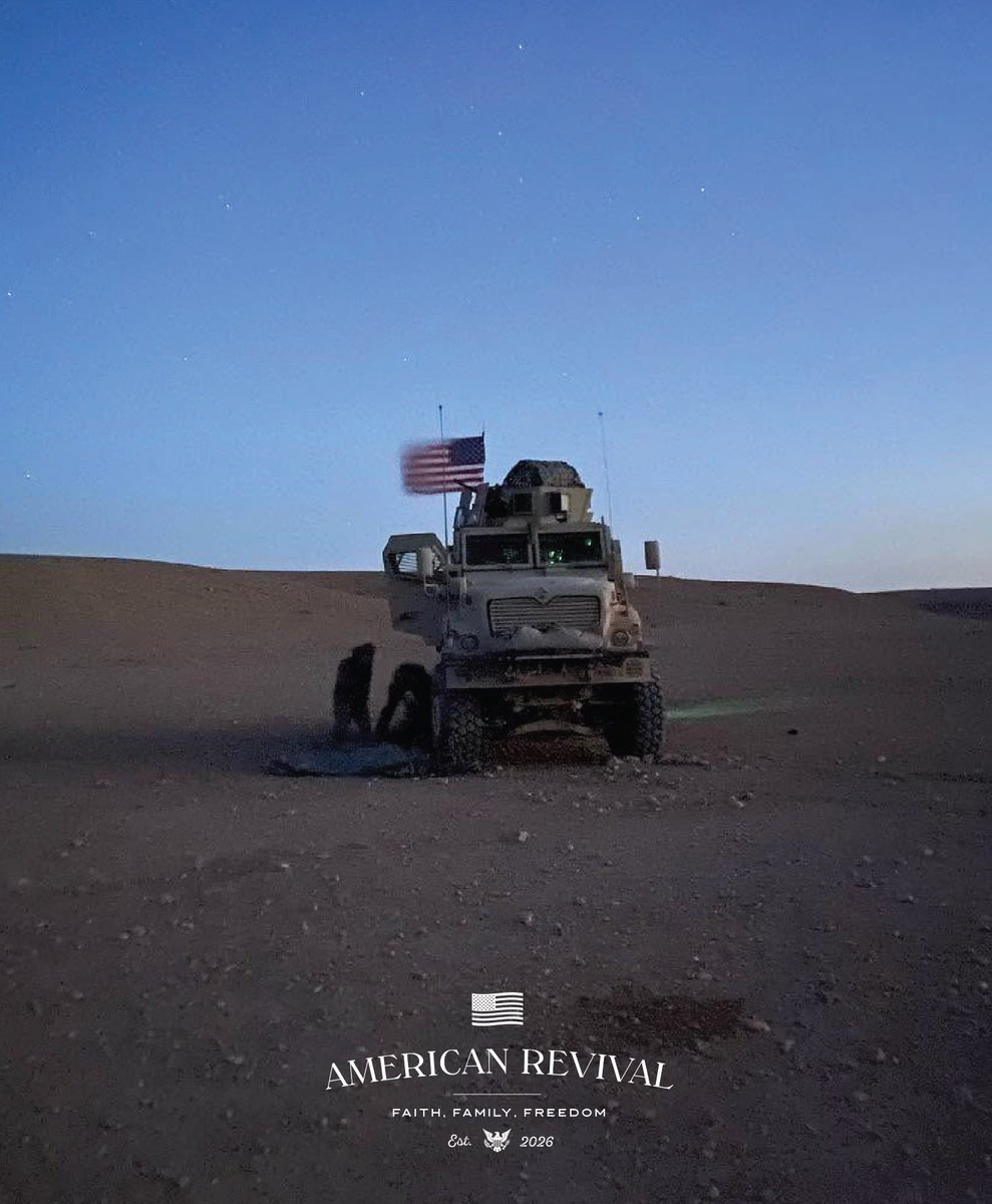 AmerRevival's tweet photo. This photograph was taken by one of America's servicemembers while deployed—a reminder that, even in the most remote places on earth, someone is standing watch for the rest of us.

Courage. Duty. Sacrifice.

These are more than military virtues—they are American virtues.

To every man and woman who has worn the uniform of the United States, thank you. Your willingness to serve, sacrifice, and defend our freedoms represents the very best of America.

May we never take your service for granted, and may we always be worthy of the liberty you've protected.

🇺🇸 Faith. Family. Freedom.