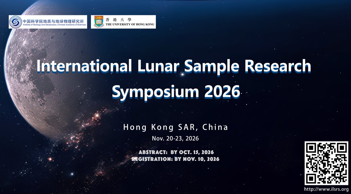 YuqiiQian's tweet photo. HKU &amp; IGG-CAS and  will jointly host the International Lunar Sample Research Symposium on Nov 20-23, 2026 at the main campus of HKU to share and celebrate the recent discoveries of lunar samples and beyond 🌕 🌖 🌙
Website: https://t.co/7M6GKhK0gZ https://t.co/0c1pdxntJv