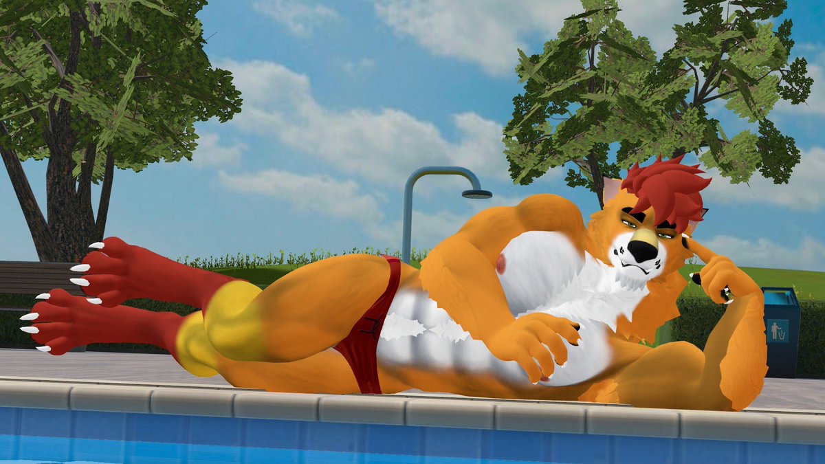ADMiguely's tweet photo. [ - Public Pool Surprise 🩲]

Blazing heat throughout thus summer is becoming unbearable~🔥

  To the point the pool becomes so isolating still it ain’t gonna stop me from the fun ✨~ Especially when undressing becomes risky to try and stay cool🛟

#Wolfman #FurryAD #FurryNSFW https://t.co/hhdnrZurf5