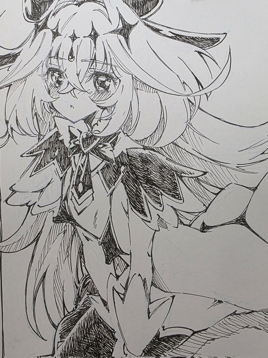 今日の朝バーキンで描いてた水着アルカナシャドウ様 