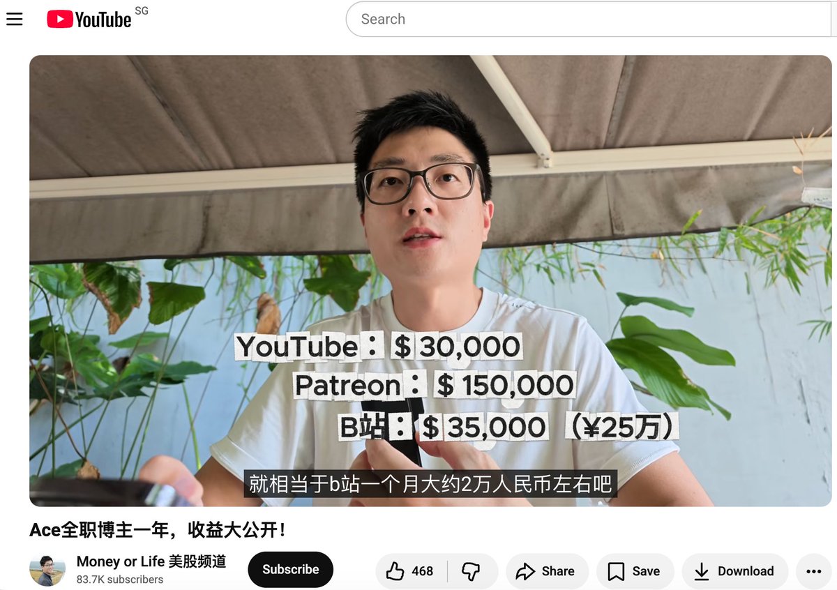 Linkc's tweet photo. 老婆给我发了一张截图，说这个博主上半年赚了21万美元，奖励了自己一台Model Y。
我说不对啊，Model Y二十多万人民币就够了。
一看人家是base在新加坡的，20万美元也就够一辆车，半年白干…… https://t.co/Yefc2Vlgsr