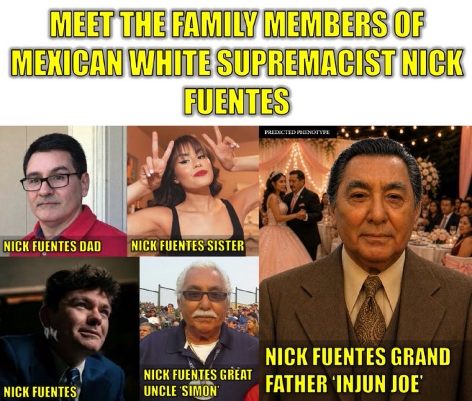 PotentGroyper's tweet photo. In 1 generation Mohammed Hijab has assimilated more than 3 generations of Nick Fuentes’s bloodline https://t.co/uKMHPcnWp1