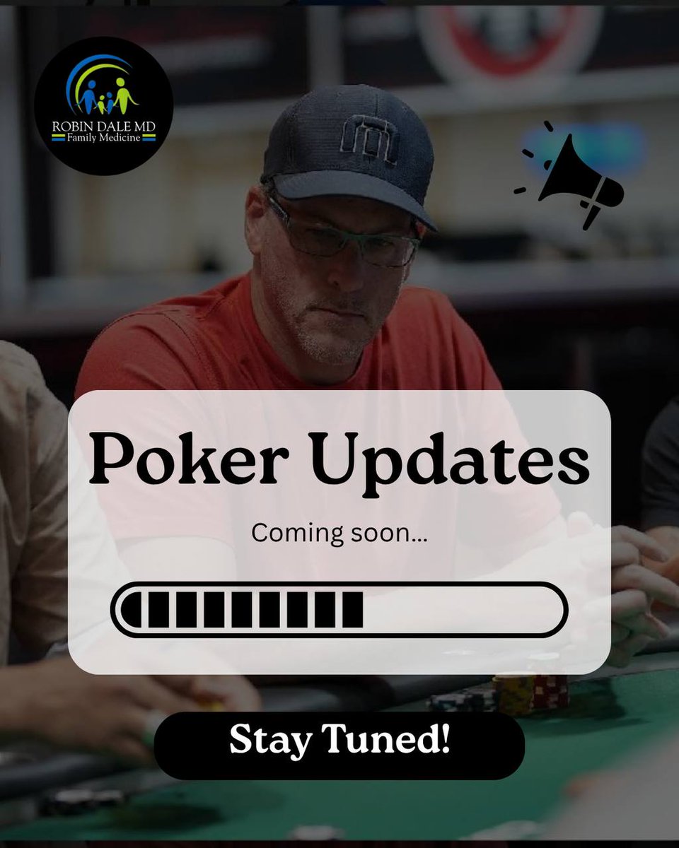 robindalemd1's tweet photo. Shuffle up and deal more poker updates from Dr. Dale coming this week. Stay tuned!🃏

#RobindaleMD #WSOP https://t.co/w20ahtRKkG