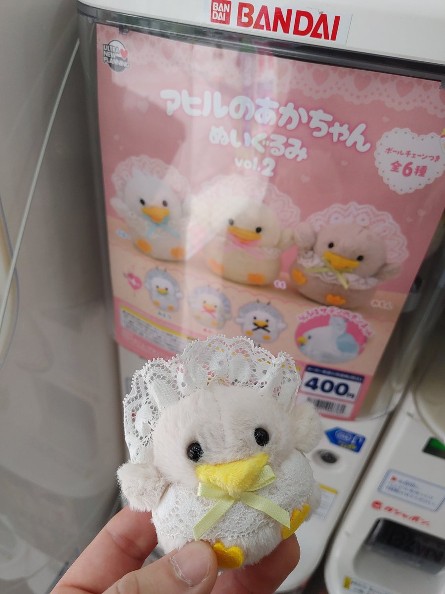 atyopy's tweet photo. アヒルの赤ちゃんぬいぐるみガチャの第2弾を発見！
これで400円は実質無料だろ https://t.co/lHssdfONsz