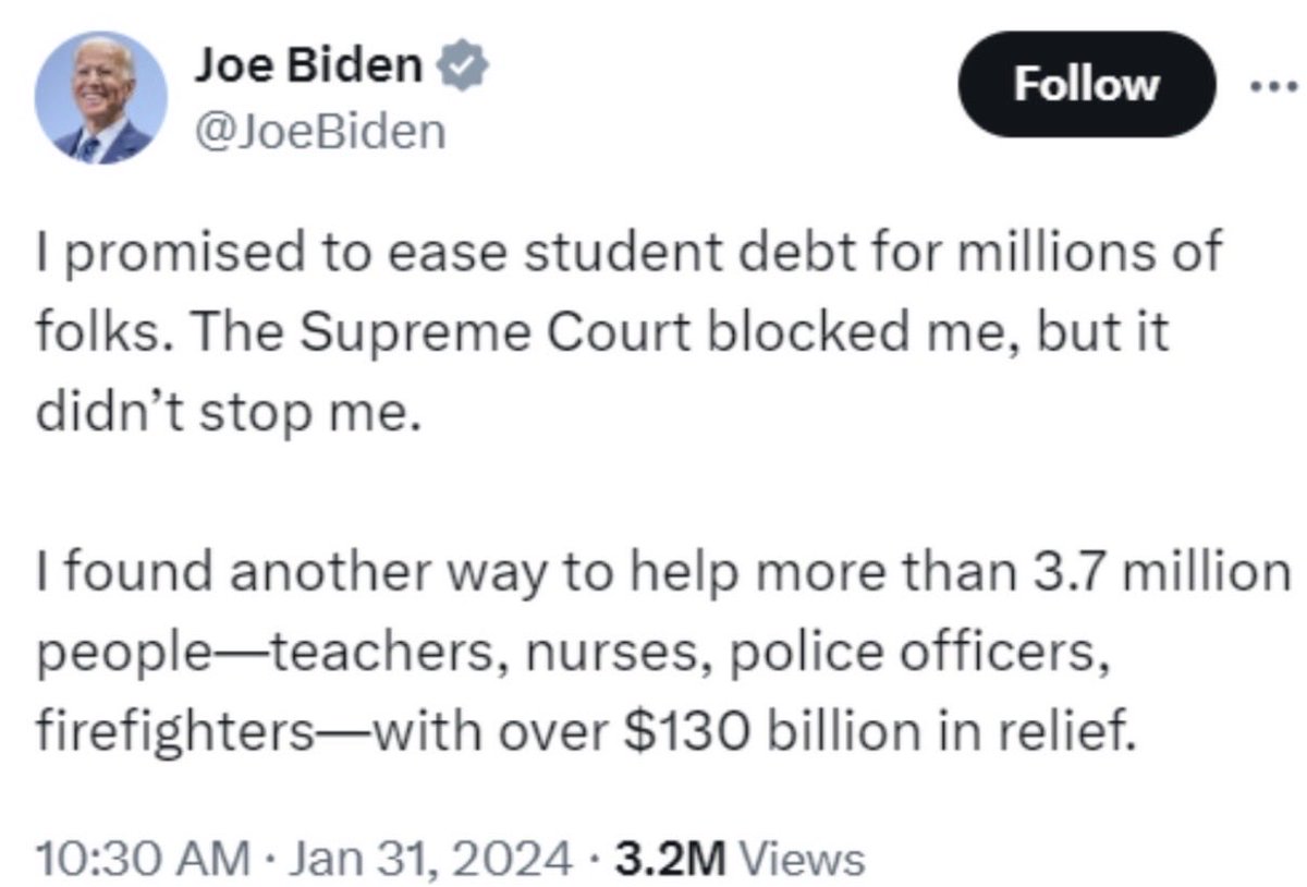 Streamline_NT's tweet photo. @Dalton_Russel_ @jojojojojobz @the_jefferymead @GavinNewsom Please allow me to introduce to you, Joe Biden bragging about defying a Supreme Court ruling https://t.co/DQGsb4WnWe