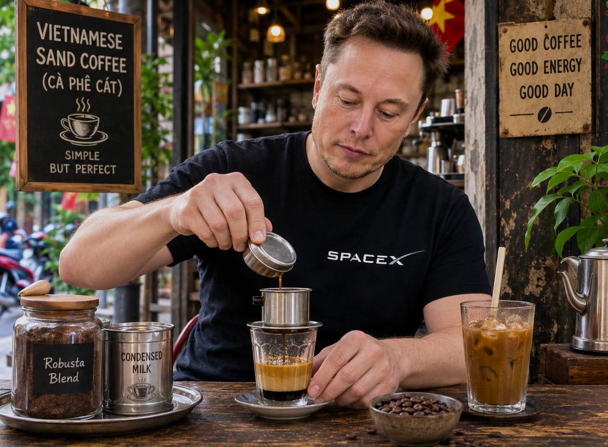 804Qadi89968's tweet photo. ☕️ Elon Musk is enjoying a coffee break.

What's the best time for a coffee? 🕒

A. Early morning ☀️
B. During work 💼
C. Evening relax 🌙
D. Whenever I’m tired 🥱

👇 Cast your vote! https://t.co/KAMms7EzPS