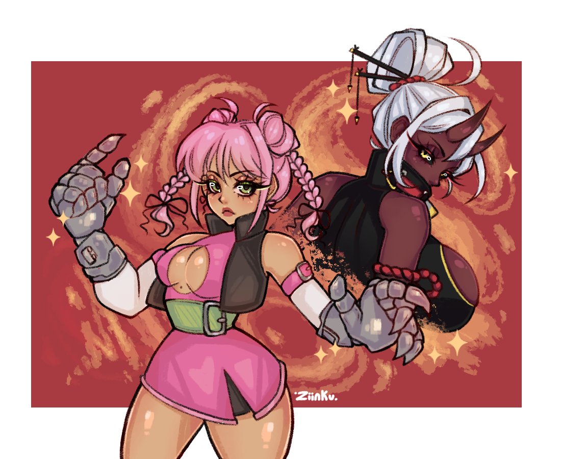 ziinku's tweet photo. Nami &amp; Kijo Hime 👹🤍 #artfight attack to
@josereallycool &amp; @/baamwoof
#artfight2026 #teammystrey https://t.co/RgAWC6ut30