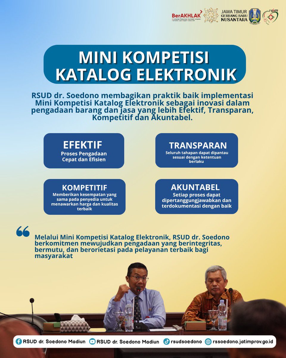 rssoedono's tweet photo. Studi Banding RSUD Kabupaten Kediri ke RSUD dr. Soedono Provinsi Jawa Timur

RSUD Kabupaten Kediri melaksanakan studi banding ke RSUD dr. Soedono Provinsi Jawa Timur untuk berbagi pengalaman, inovasi, dan praktik terbaik dalam pengembangan pelayanan rumah sakit. https://t.co/Rt9rGeBxOr