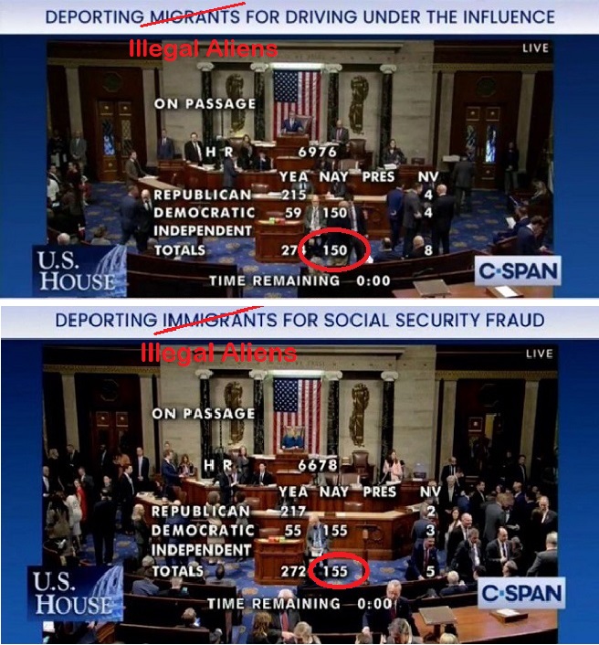 PhillipDenton's tweet photo. @SaltyGoat17 If you ever really need an excuse to deport illegal alien invaders, this one works pretty well.
Stop ALL Benefits to Illegals! They will self deport if we stop paying for them!!
DemonRats voted against every reason for deportation of law breaking illegals!! https://t.co/xTEqwt97Uz