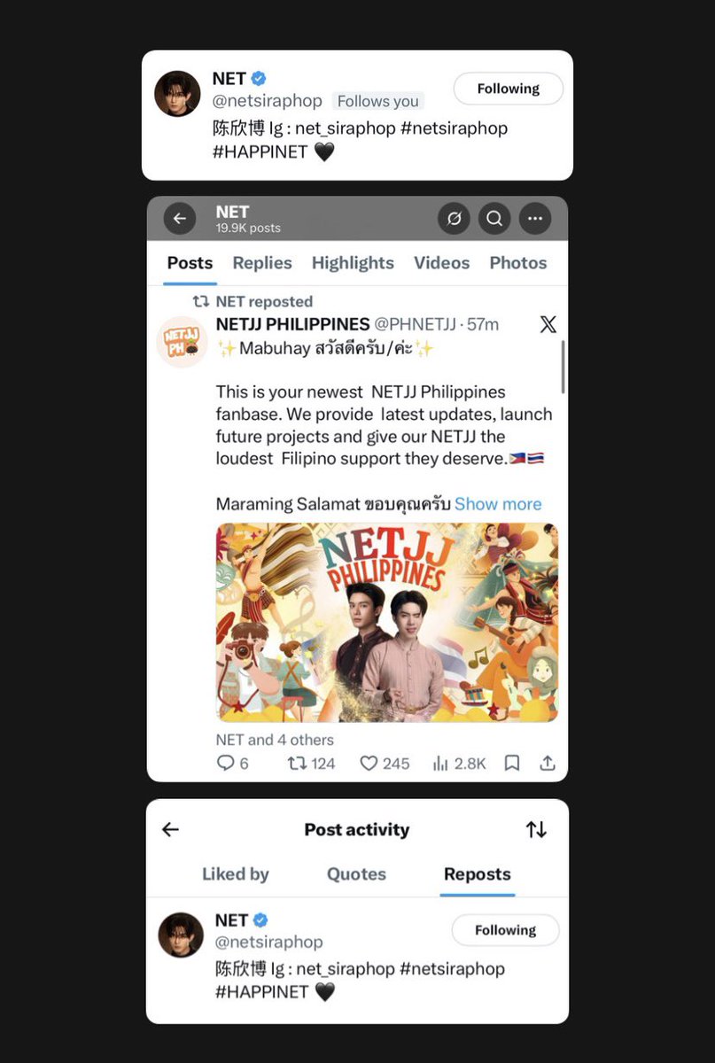 PHNETJJ's tweet photo. คุณมากนะครับ @netsiraphop 🙇  Filipino fans are always here for NETJJ. 

Please come to the Philippines na for NETJJ Fanmeet in Manila  @netsiraphop @jj_rcp 🙇 Filipino fans are waiting 😉 

Maraming Salamat ขอบคุณครับ/ค่ะ 🙇🏻

#netsiraphop #jj_rcp #NETJJ #เน็ตเจเจ #JookKroo https://t.co/kkGMkbTKPg