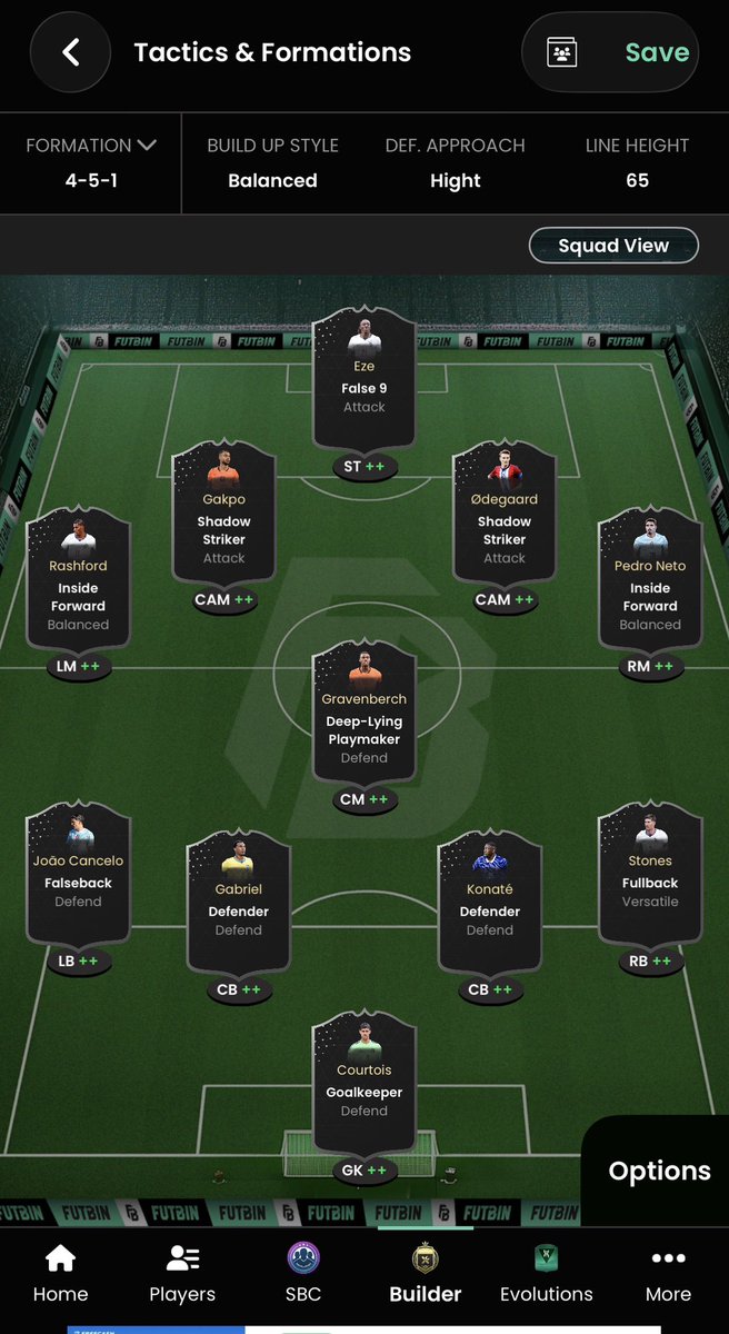 SeymourButtes8's tweet photo. @Dahl_UTD @InceptionXx Try this for the 451 with CAMs… it’s still not meta but having a falseback gives you a double pivot in possession at least, finished the objective pretty quickly with this setup

Buildup = balanced 
Line height = 65 https://t.co/tYjQPjJ6U5