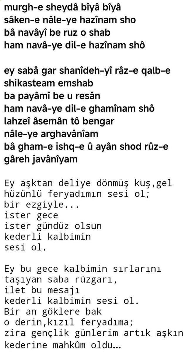 Semerkand2025's tweet photo. Ey davamızın şahidi
güllerin,karanfillerin güneşi:
Ne çok isterdim o ahu gözlerine bakıp sana
tüm dillerde,lehçelerde,
şivelerde hatta tüm ölü dillerde
'Ez tora zaf heskena' demeyi Meryem'im
Gerçi rüyamda seni görünce dilim tutulduysa;
dünya gözüyle halim nice olur Dicle'm... https://t.co/EdLQI8WhUp