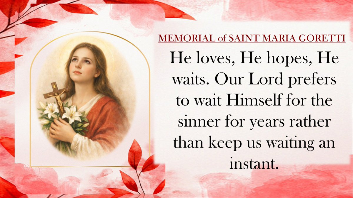 SanchezVen33413's tweet photo. #StMariaGoretti #prayforus https://t.co/oZX1Jzbjfn