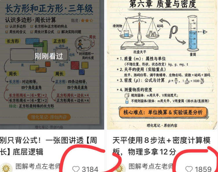 Social-Media-Screenshot einer chinesischen Lernkarte