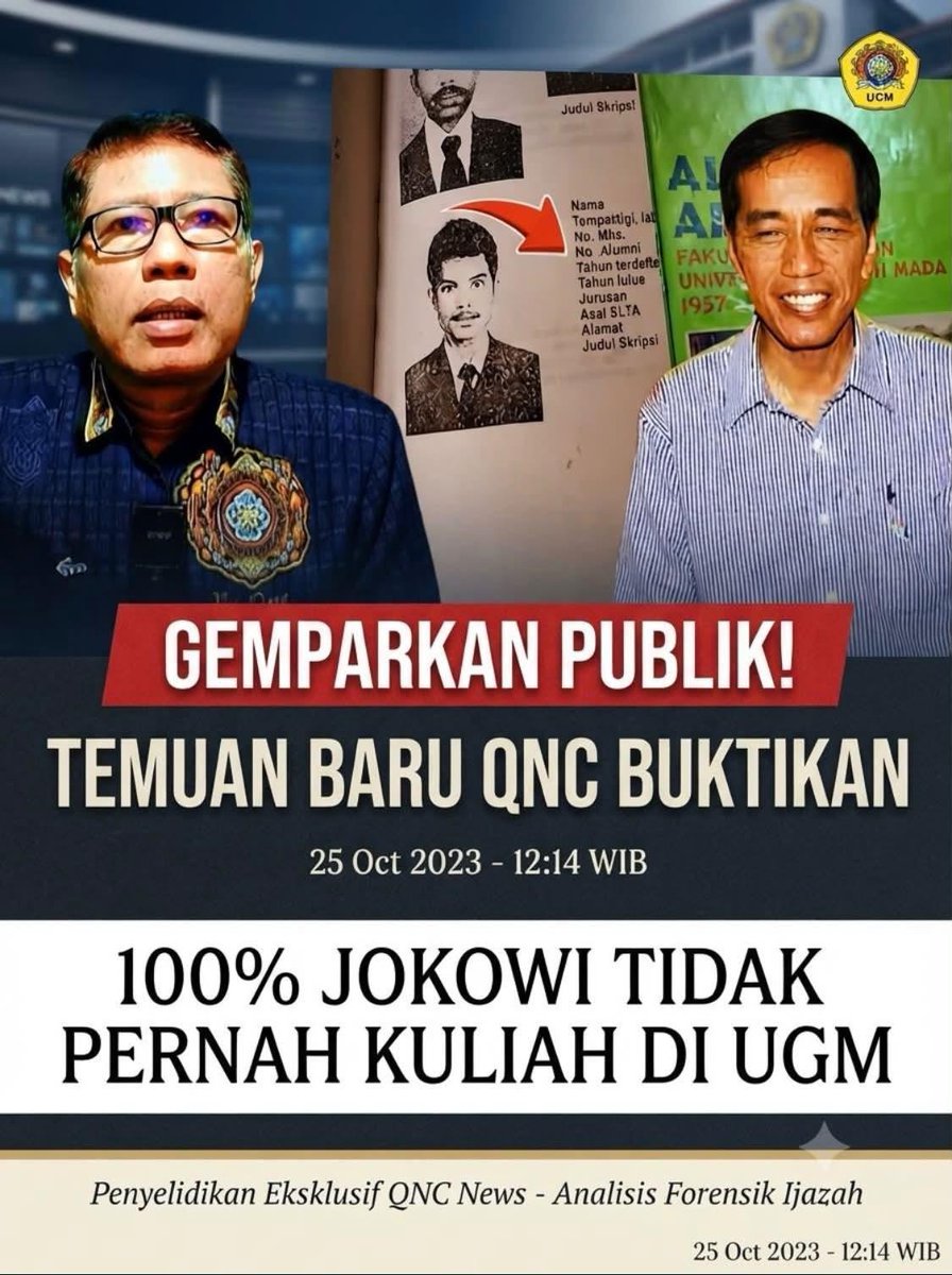 ArjayaDirja's tweet photo. Sudah semakin terang seterangnya kalo ijazahnya palsu. Mau cari alasan dan siasat apalagi kamu wi..
Hanya otak gompal yg buta dan tuli thd fakta yg masih ngotot bilang ijazah asli. https://t.co/fDGjFg6etm