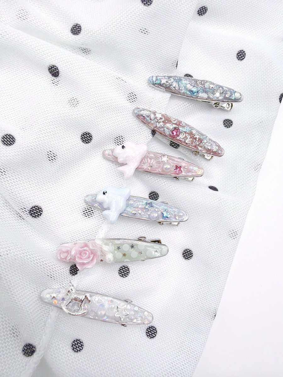 riluet_official's tweet photo. 〜NEW ITEM〜

小ぶりなヘアピン作りました♡
たくさんつけてもかわいいです🐬✨ https://t.co/pq0OpAj7CA