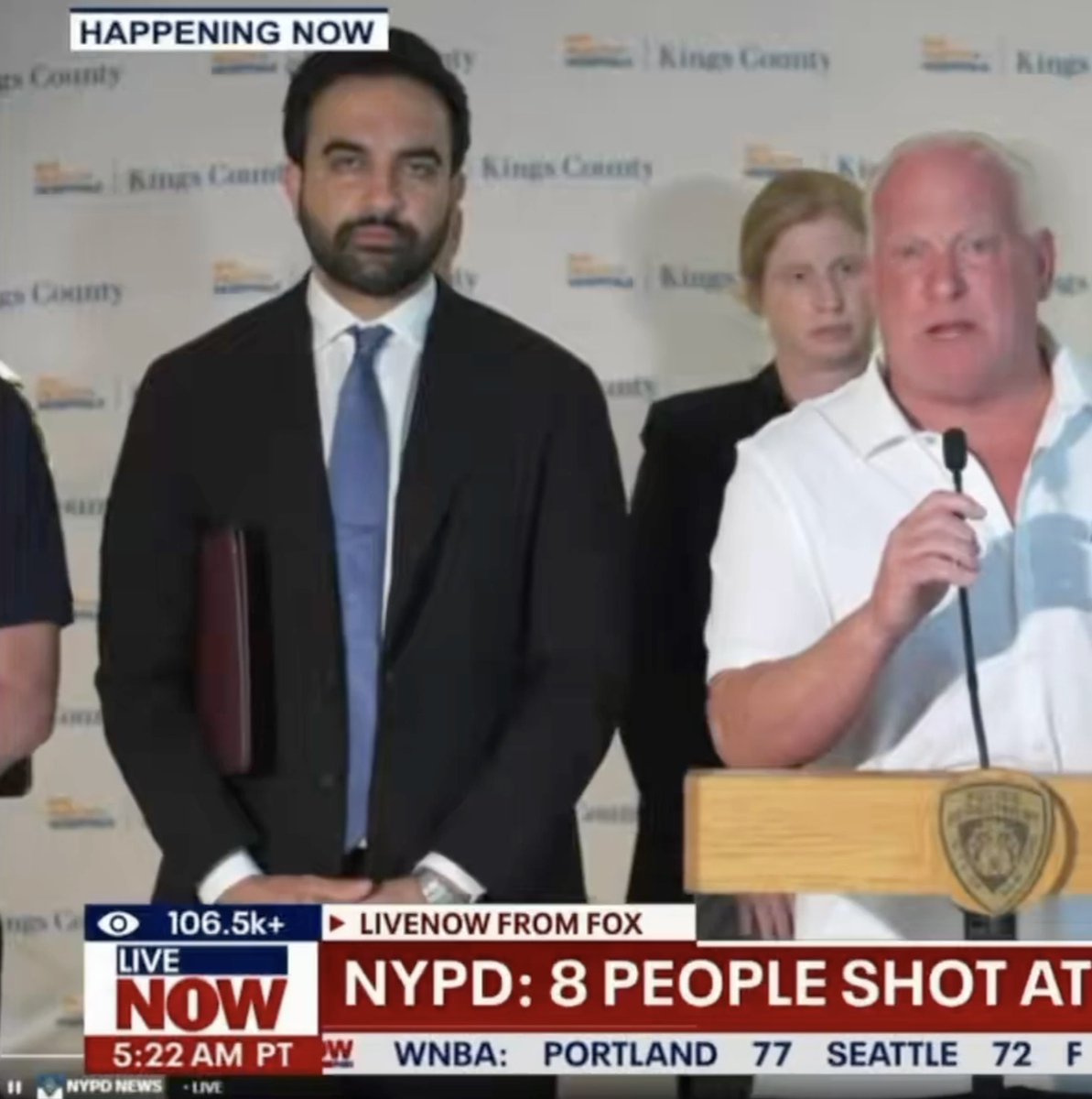 bluelivesmtr's tweet photo. NYC Mayor Zohran Mamdani stood with a blank, almost annoyed expression during a press conference about a police detective and children being shot.

While officials spoke about the latest attack on NYPD officers, including a detective shot in the same hospital just weeks earlier and the planning of another funeral, Mamdani appeared detached and inconvenienced.

His body language and lack of visible empathy sent a clear message about how he views the men and women who put their lives on the line every day.

This is the same mayor who has repeatedly shown hostility toward law enforcement while pushing policies that weaken the NYPD.

When police are targeted, real leaders show respect and resolve. This was something else entirely.

Pass this along so more New Yorkers see how their mayor really feels about the officers protecting their city.

#NYPD #BlueLivesMatter