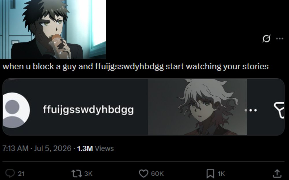 fuckyeah_kmhn's tweet photo. this is so self indulgent but i think about HPA komaeda breaking up with hinata (he thinks he's getting ahead of his luck before it can ruin 𝘵𝘩𝘦𝘮) and hajime just... accepting it so now class 77b gets front row seats to nagito tweaking out over the consequences of his actions https://t.co/eUh8MmErNd