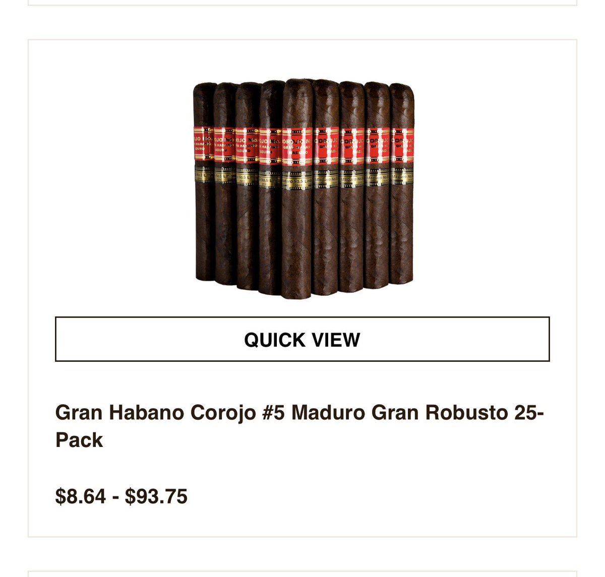 3301ok's tweet photo. Gran Habano Corojo No.5 Maduro，一根价格在9美元左右，甚至不是古巴雪茄，洪都拉斯产。贫穷限制不了想象，反而容易让人胡思乱想。 https://t.co/wjgIX2pR0L