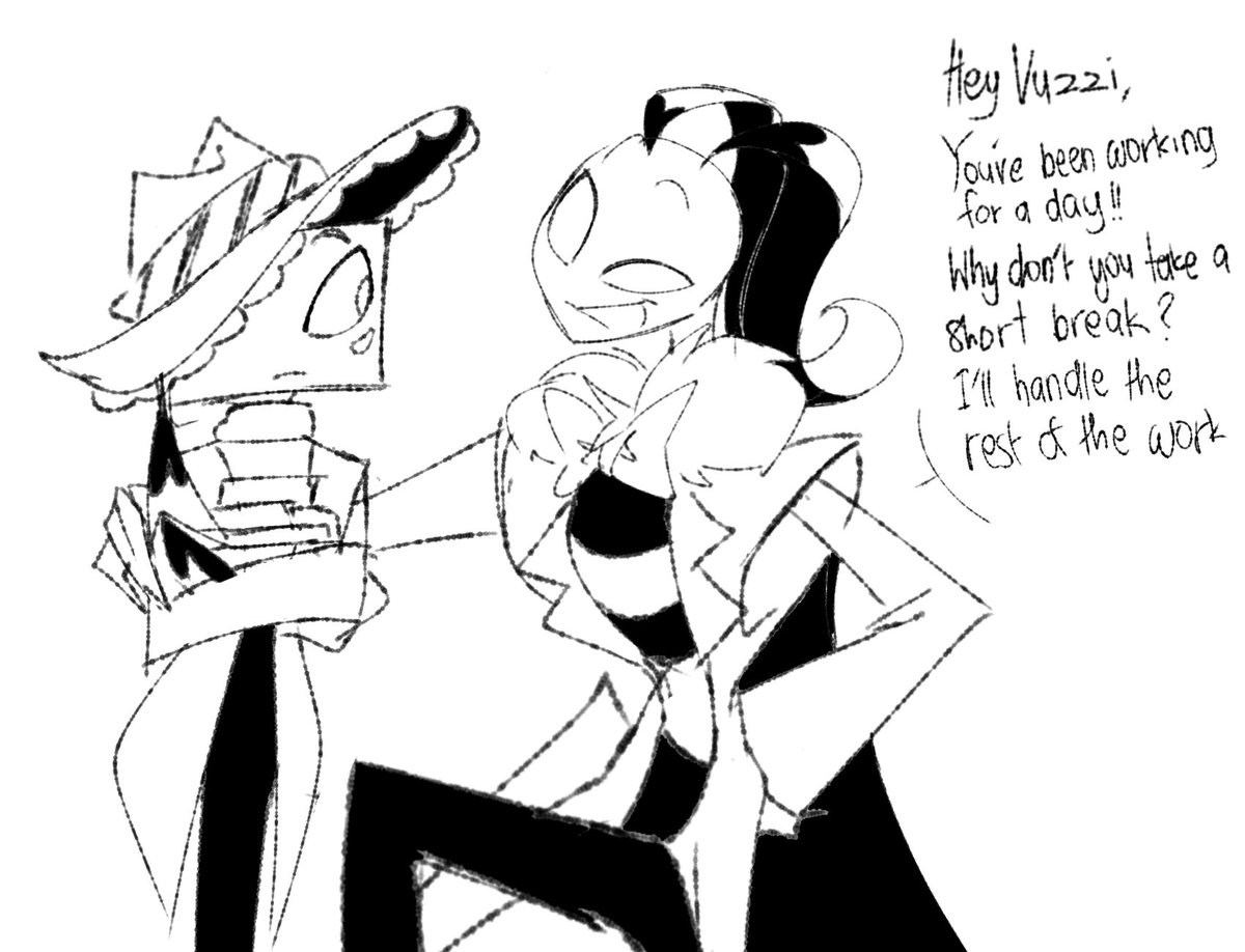 Kinderjoy_perso's tweet photo. Supportive brother. 
#hazbinhotel #staticmoth #Voxval https://t.co/LNNUJBOL7m