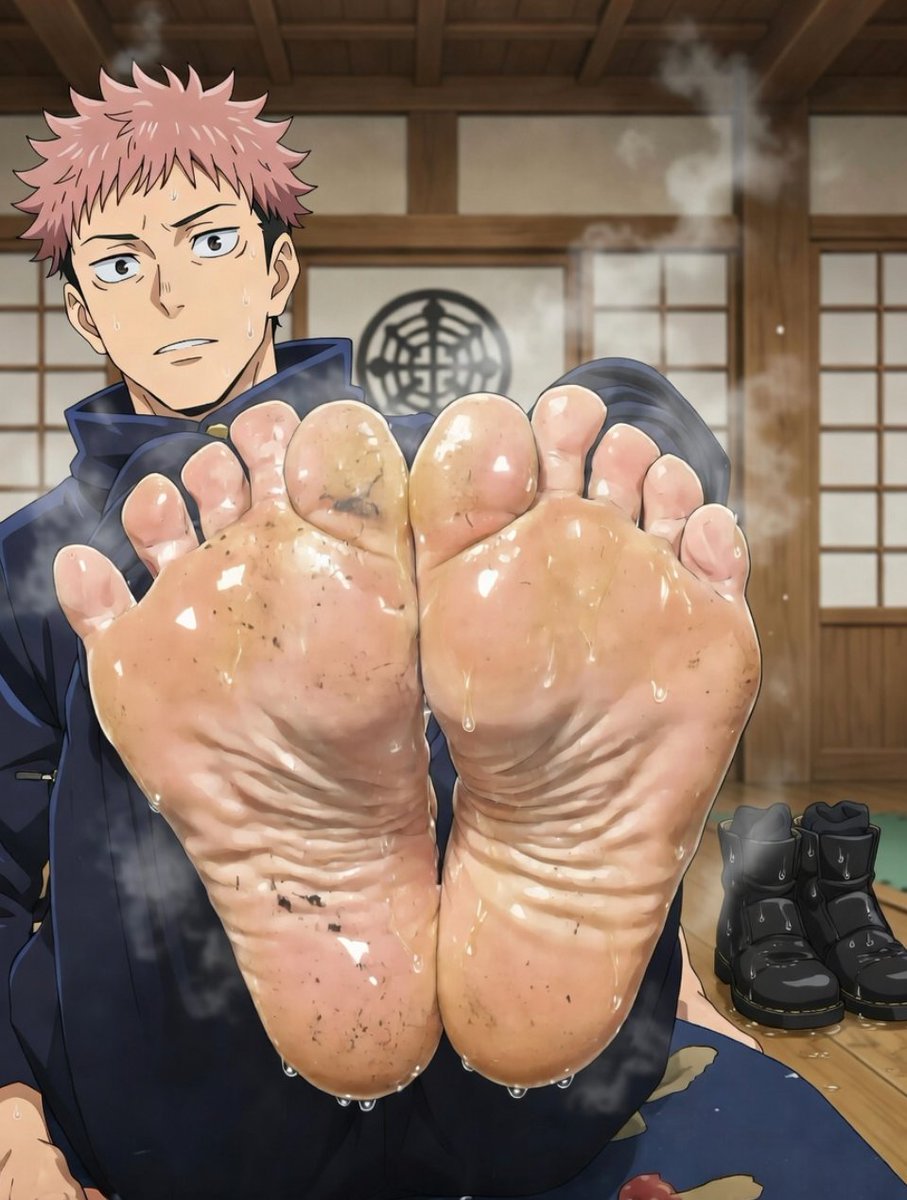 MADKITTEN09's tweet photo. These are Yuji Itadori’s feet right now - hot, moist, and reeking of strong cheddar-like cheese mixed with pure boy sweat. Every toe crevice is extra pungent and ready to be licked clean

#JujutsuKaisen #JJk #ItadoriYuji #AnimeFeet #FeetFetish #AnimeSoles #JJKFanart https://t.co/n0CfwMNNBT