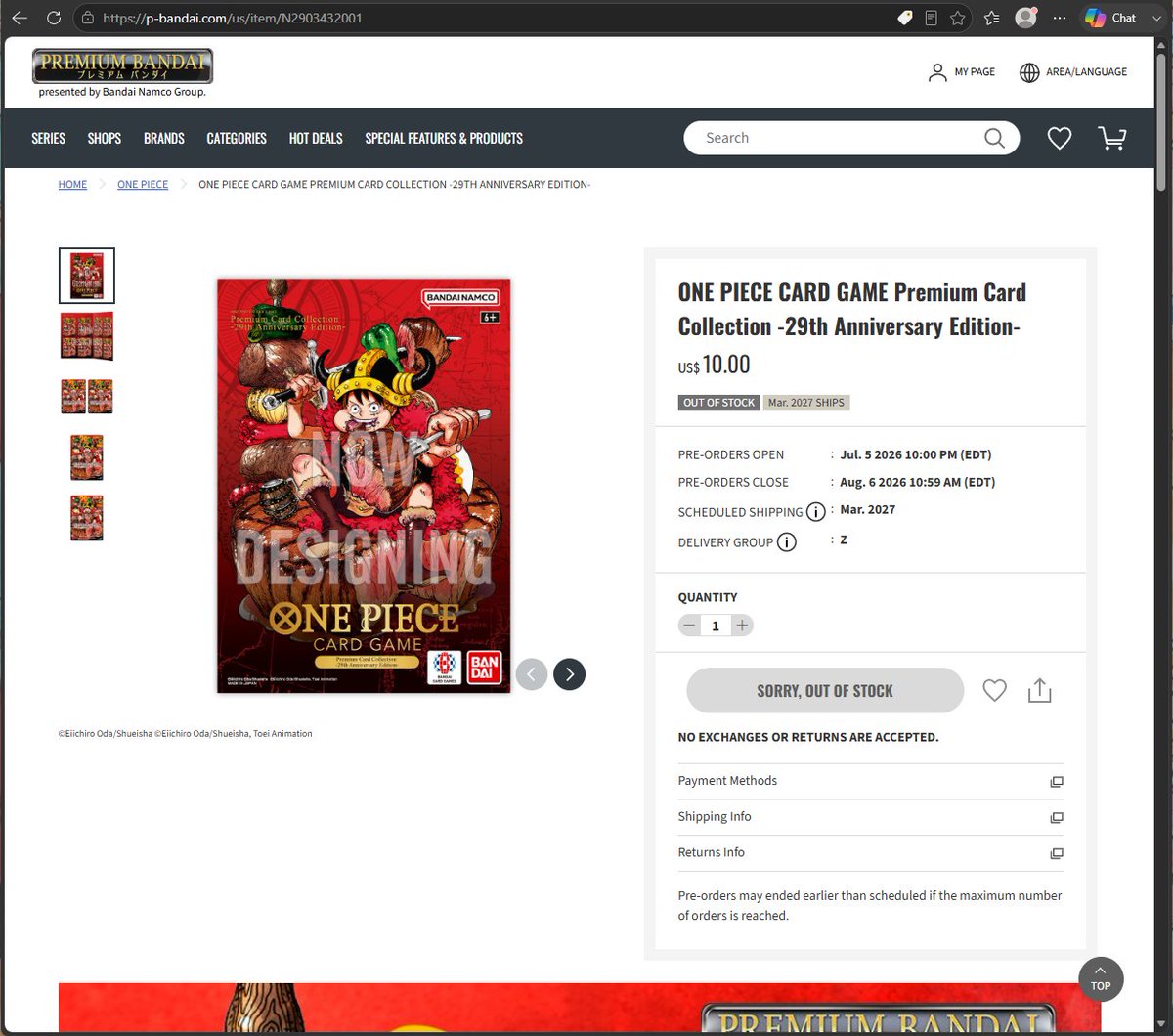 CaptnZach's tweet photo. @ONEPIECE_tcg_EN Took over 20 mins to get the page to load only to have it be OOS? Y'all need to stick to the actual preorder period and let everyone who wants one to order. Selling out of preorders only hurts players and feeds the resellers. Shame on me for thinking this would be any different. https://t.co/1qrAiPzYjC