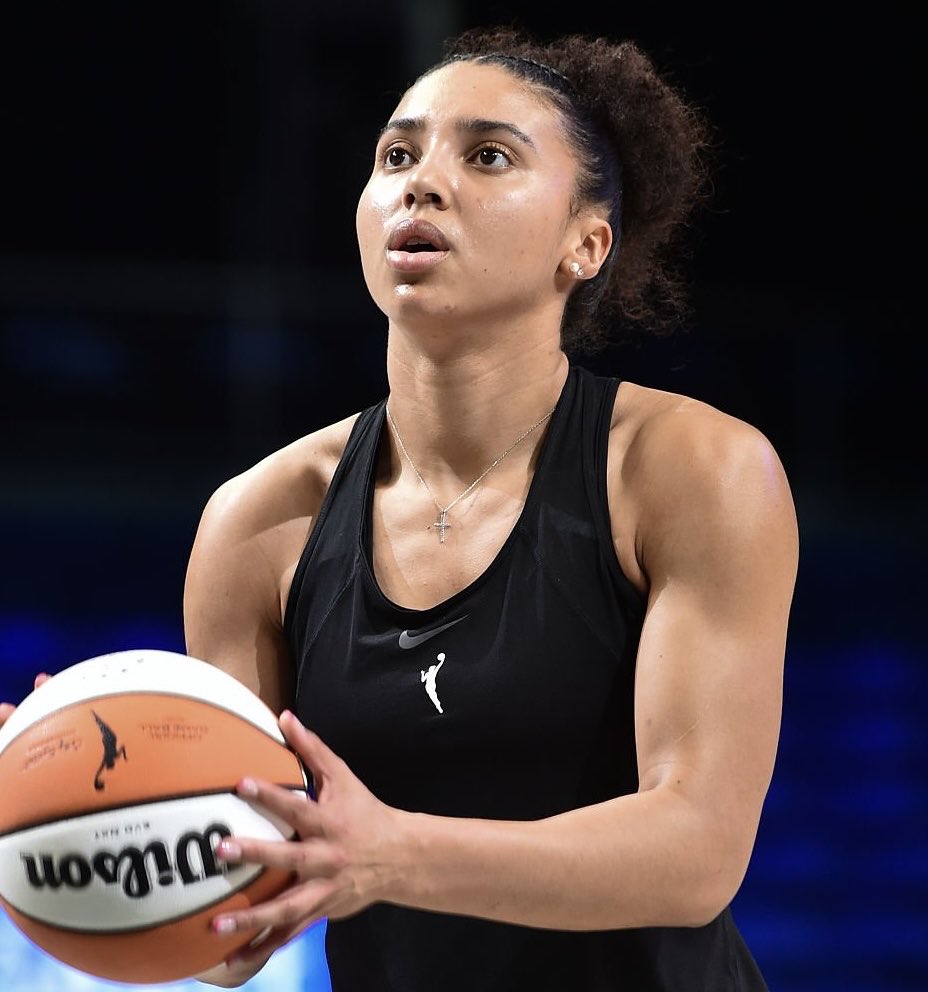 WingsStats's tweet photo. Azzi Fudd midrange shooting:

33 FGM (3rd in WNBA)
56.9% FG (1st in WNBA) https://t.co/ha4APM3Lez