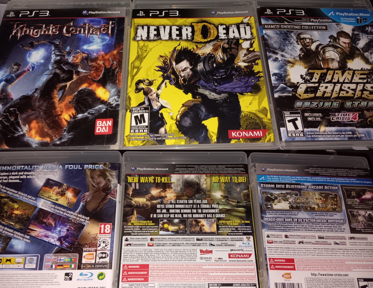 xoBaeTrishox's tweet photo. Some underrated PS3 titles I own in my PS3 physical library for those who want some recommendations <3 From this point forward, I'll be posting front & back of my games! #KnightsContract #NeverDead #TimeCrisisRazingStorm #TimeCrisis4 #DeadstormPirates #PS3 #SavePhysicalGames https://t.co/8v4mwbV2qp