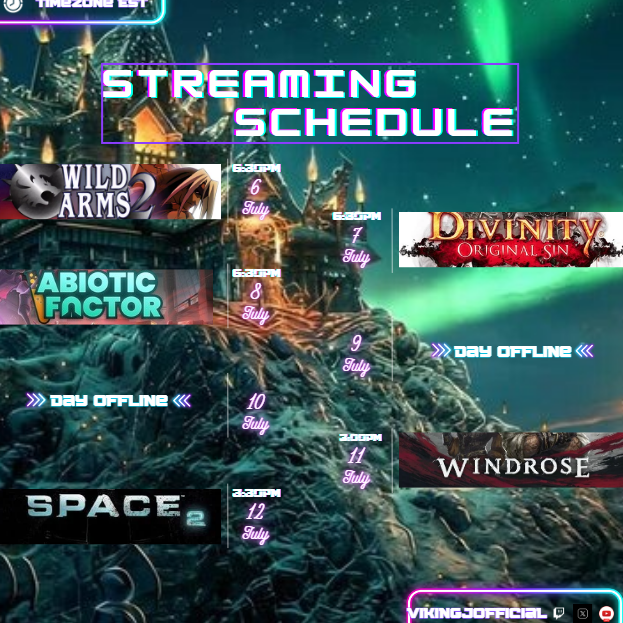 VikingJOfficial's tweet photo. awww yeh new week new schedule https://t.co/urjVzesUME