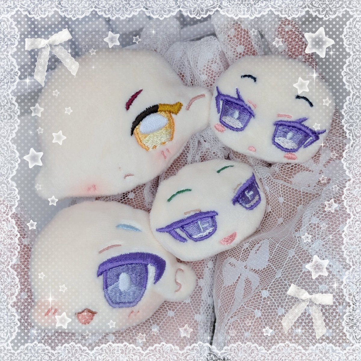 hug87_OuO's tweet photo. もちもちフェイス> ̫<♡
刺しゅうかなり綺麗にできました！かわいい～～
次は髪パーツ作ります🎶
 #自作ぬい  #25dぬい https://t.co/7l5PLSy97m