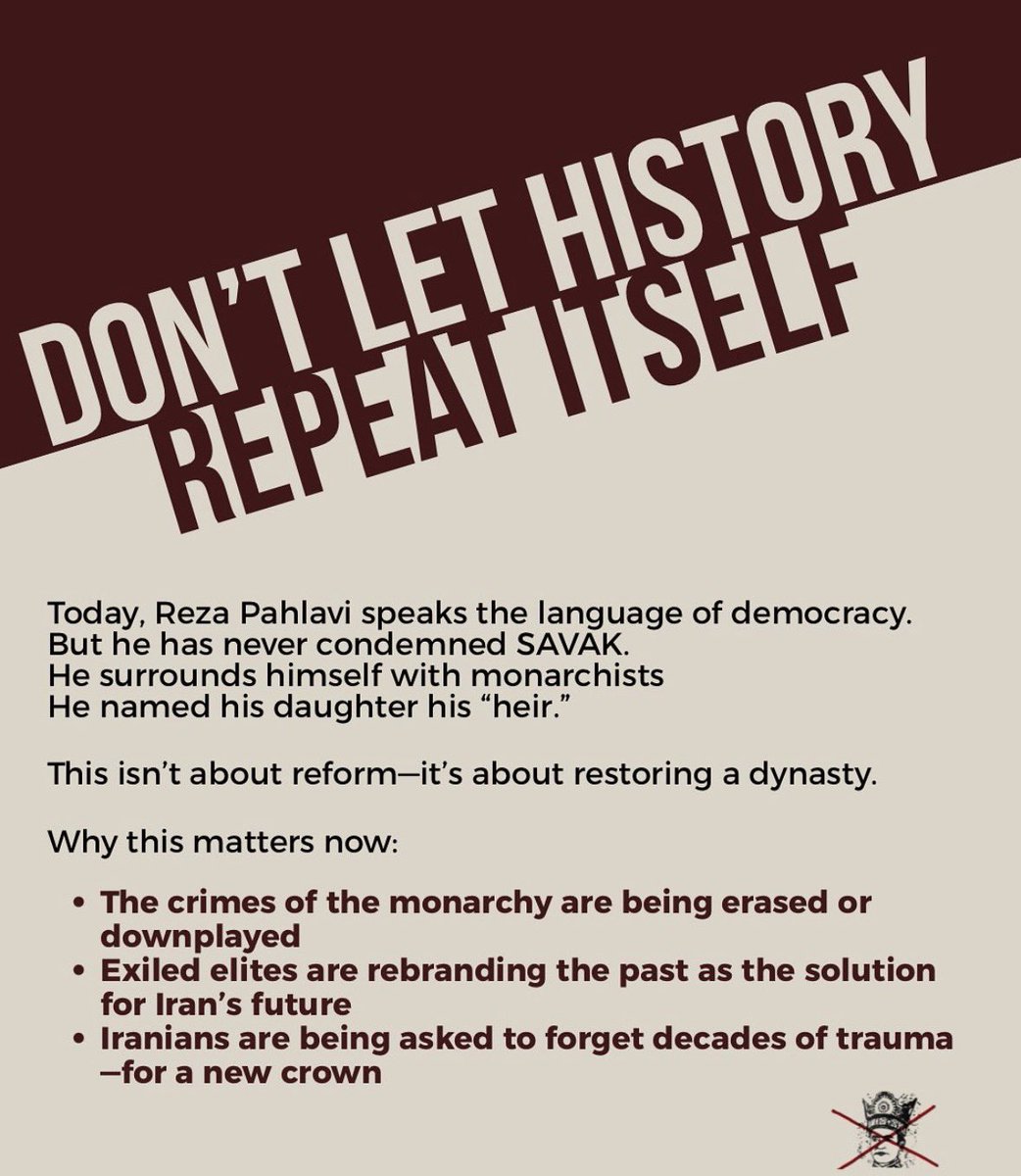 SarasResistance's tweet photo. It’s beyond shameful for any democratic institution or MP to grant any form of legitimacy to the son of a deposed, brutal dictator. He has never distanced himself from, or condemned, the brutal torture, executions, and one party rule under his father’s regime. The Iranian people reject all forms of dictatorship ❌
#No2ShahNo2Mullahs 
#No2Pahlavi
