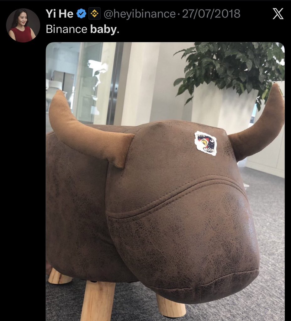 cryp_matters's tweet photo. @cz_binance @cz_binance this baby bull was your small form ? And then you converted into a big final form 😂😂 Right? https://t.co/1ObY3hO6JB