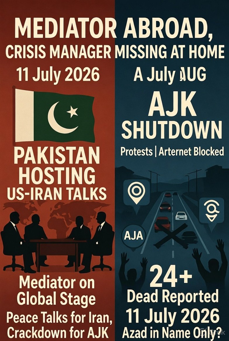 SWhisper09's tweet photo. Peace talks for Iran
Internet shutdown for AJK
Double standard exposed.
#PakistanExposed #RightsForAJK #AzadOnlyInName https://t.co/X3kV2P6ktp