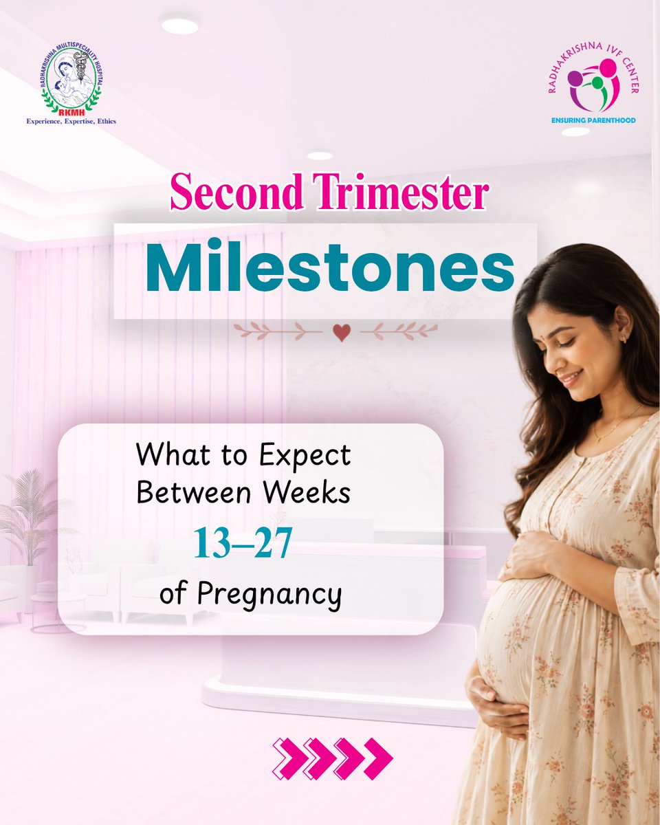 radhakrishnaivf's tweet photo. The second trimester brings exciting milestones for you and your baby.

📞 +91 9663160764
🌐 https://t.co/XeWjXqBcXc

.

.

.

#SecondTrimester #PregnancyJourney #HealthyPregnancy #PregnancyCare #PregnancyMilestones #MotherToBe #PregnancyTips #RadhakrishnaIVF #BangaloreMoms https://t.co/Fxfz1zQUTj