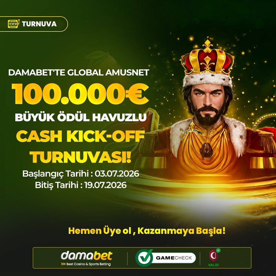 damasosyal's tweet photo. ⭐Başlangıç tarihi: 03.07.2026

⭐Bitiş tarihi: 19.07.2026

👑 Damabet (https://t.co/AbkJabVotw) 'te Kazandıran Turnuva Heyecanı..!

💰 AMUSNET SAĞLAYICISINDA 100.000€ (5.368.700₺) ÖDÜLLÜ TURNUVA BAŞLADI !

▶️ Turnuvayı  görüntülemek için tıklayınız (https://t.co/Zpy3aXXoNp) https://t.co/kLETCKkqs9