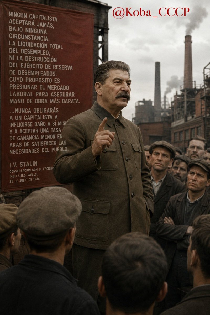 Koba_CCCP's tweet photo. Aprendiendo de #Stalin☭
#KobaCCCP☭

🗣️"Ningún capitalista aceptará jamás,bajo ninguna circunstancia,la liquidación total del desempleo,ni la destrucción del ejército de reserva de desempleados cuyo propósito es presionar el mercado laboral para asegurar mano de obra más barata" https://t.co/Az2CrVvU24