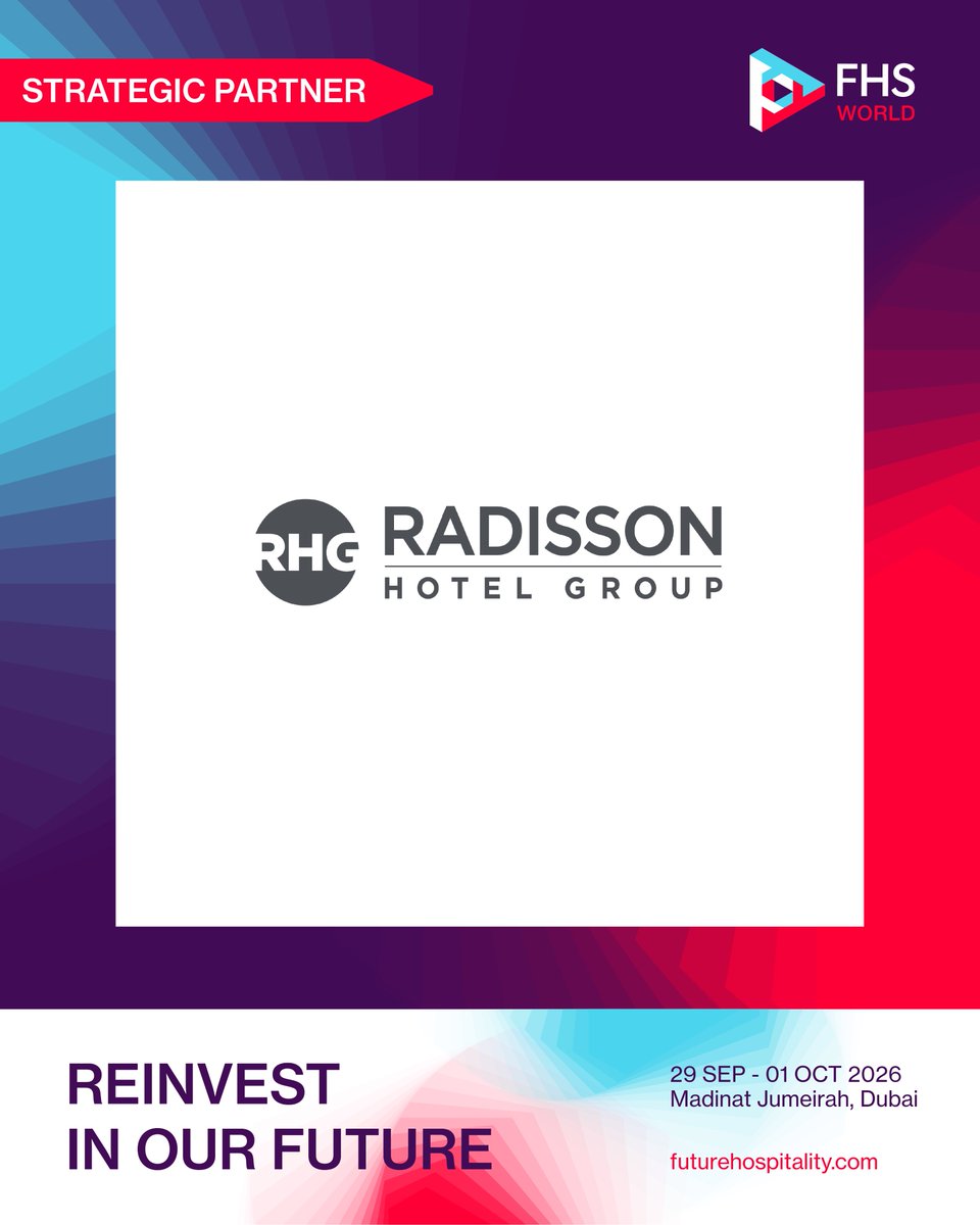 FuturHospSummit's tweet photo. We are delighted to welcome back @RadissonHotels as a Strategic Partner of #FHSWorld.
Radisson closed 2025 with more than 272 hotel signings and openings worldwide, reinforcing its position as a leading, owner-centric hospitality group. The group is also advancing responsible hospitality through its ambition to achieve 100 Verified Net Zero Hotels by 2030.
Meet senior leaders from Radisson Hotel Group at FHS World 2026, 29 September - 01 October at the Madinat Jumeirah, Dubai. Register: https://t.co/UAiuoF0NDH