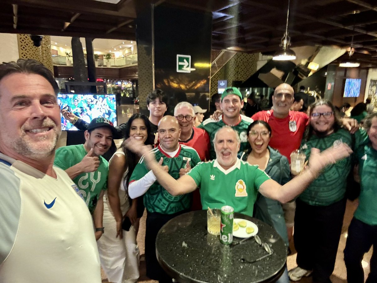 TheBrightonBard's tweet photo. @henrywinter @unna_chilanga @FA Amen, Henry. Wonderful people. Warm, welcome and magnanimous in defeat. 

This photo is AFTER they lost. We few England fans didn’t celebrate too much out of respect - but they said “why aren’t you celebrating? You must celebrate!” So we did, with them! Incredible! https://t.co/4K07zk08g2